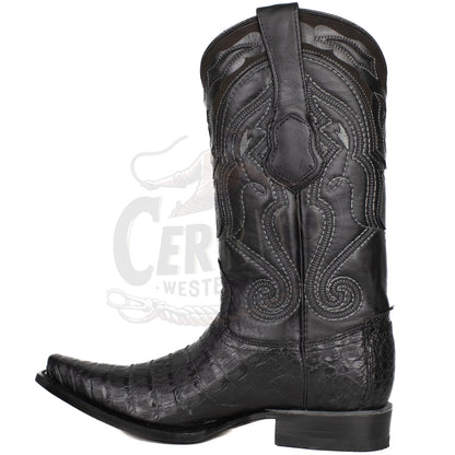Wild West Men Caiman Belly Black 2948205 Snip Toe Boot