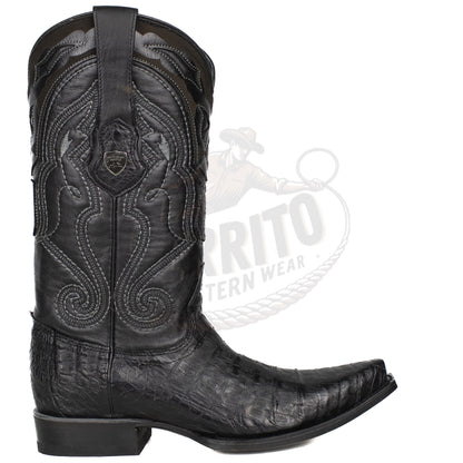 Wild West Men Caiman Belly Black 2948205 Snip Toe Boot