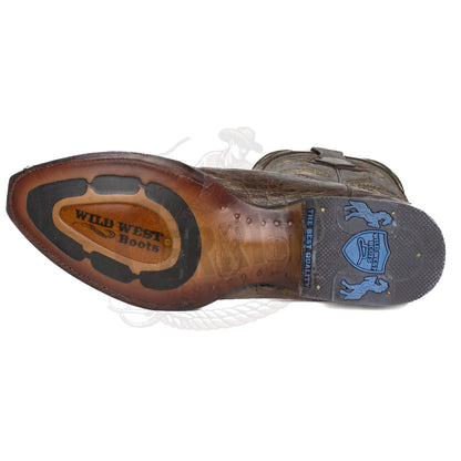 Wild West Men Caiman Belly Brown 948207 Snip Toe Boot