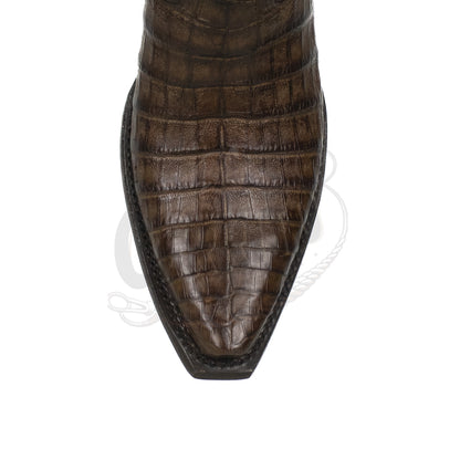 Wild West Men Caiman Belly Brown 948207 Snip Toe Boot