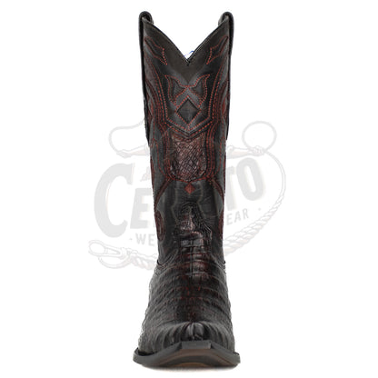 Wild West Men Caiman Belly Black Cherry 948218 Snip Toe Boot