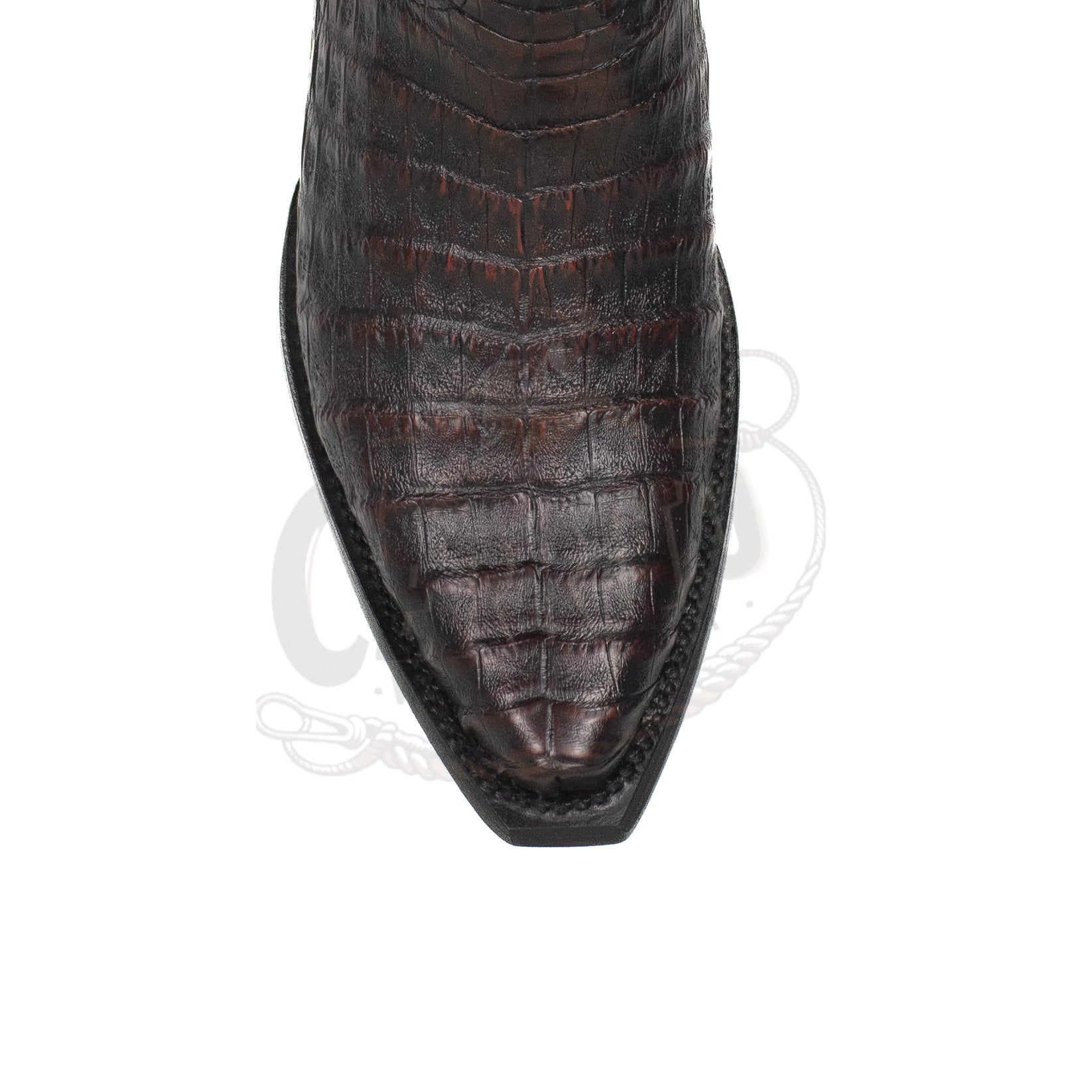 Wild West Men Caiman Belly Black Cherry 948218 Snip Toe Boot