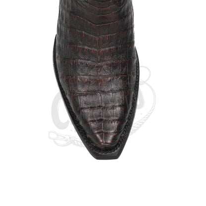 Wild West Men Caiman Belly Black Cherry 948218 Snip Toe Boot