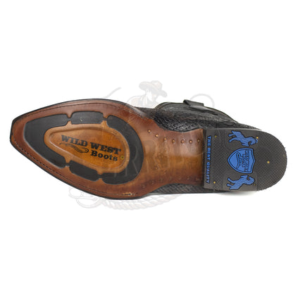 Wild West Men Graso Black 94G5705 Python Snip Toe Boot