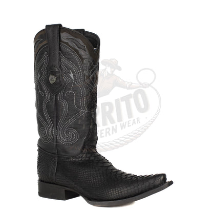 Wild West Men Graso Black 94G5705 Python Snip Toe Boot