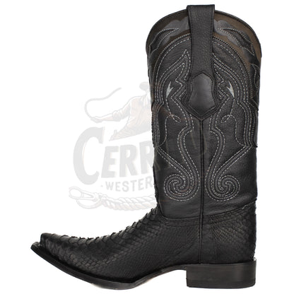 Wild West Men Graso Black 94G5705 Python Snip Toe Boot