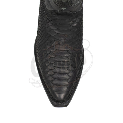 Wild West Men Graso Black 94G5705 Python Snip Toe Boot