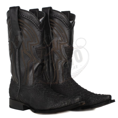 Wild West MN Python Snip Toe Boot 94LIN5705 Nobuck Black