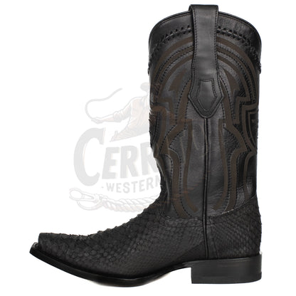 Wild West MN Python Snip Toe Boot 94LIN5705 Nobuck Black