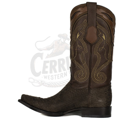 Wild West Men Nobuck Brown 94N5707 Python Snip Toe Boot
