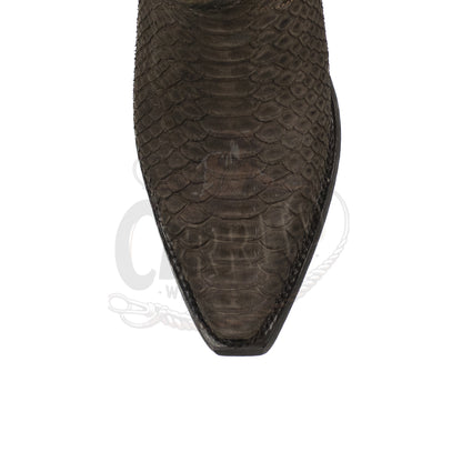 Wild West Men Nobuck Brown 94N5707 Python Snip Toe Boot