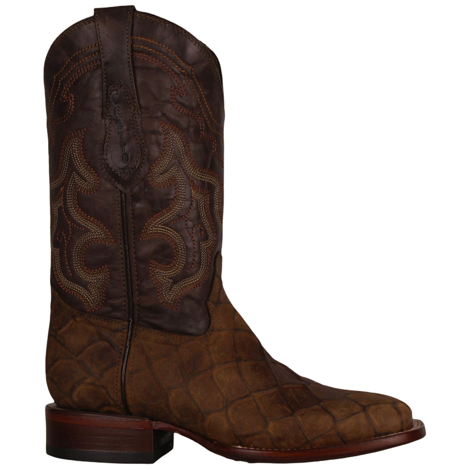 Cerrito MN Pirarucu Imitation Square Toe Boot ISB030C Mink