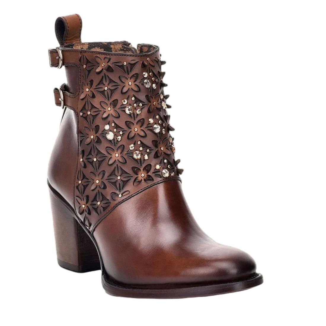 Cuadra WMN Leather Crystals Short Boot 3W02RS Moroni Moka