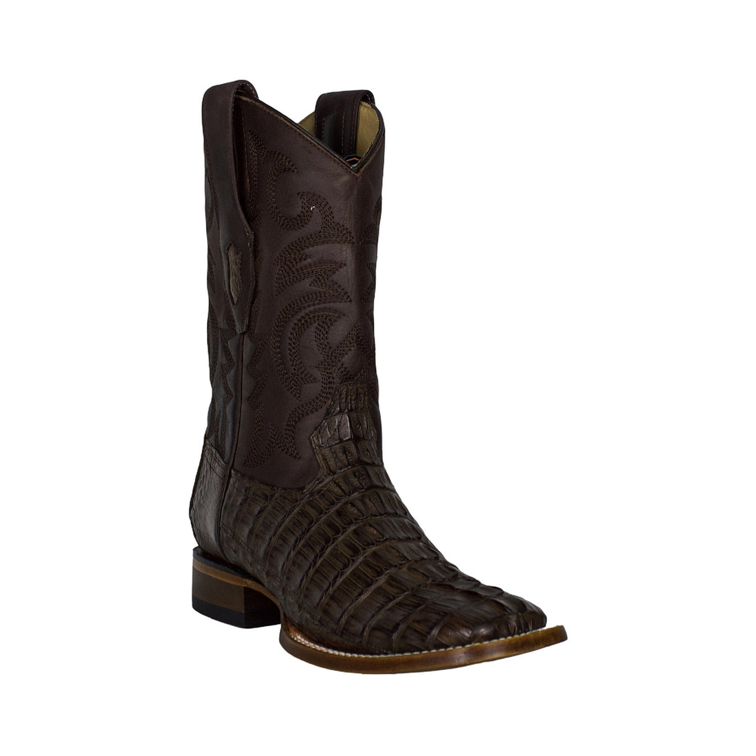 Los Altos Men Caiman Tail Brown 8220107 Square Toe Boot