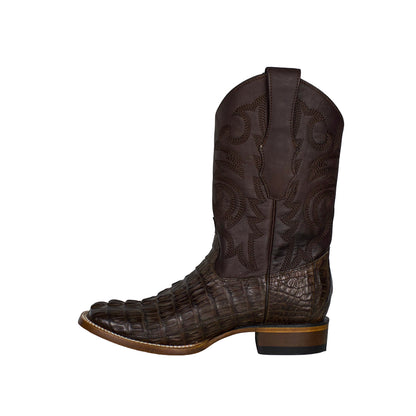 Los Altos Men Caiman Tail Brown 8220107 Square Toe Boot