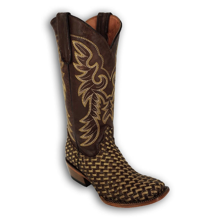 Tanner Mark WMN Brown &amp; Sand Basket Top TML205374