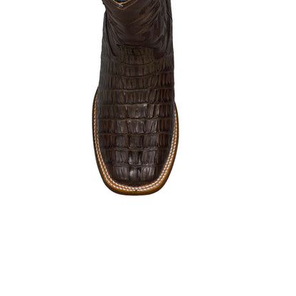 Los Altos Men Caiman Tail Brown 8220107 Square Toe Boot