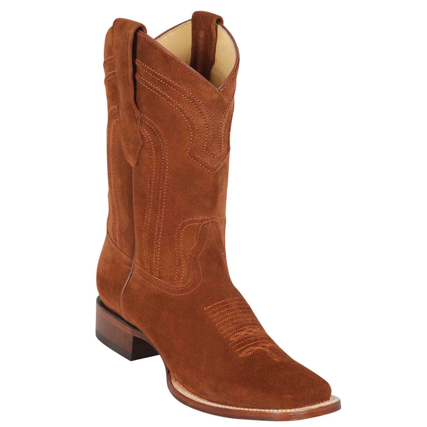 Los Altos Men Suede Cognac 8226603 Square Toe Boot