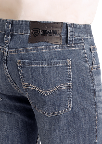 Rock &amp; Roll Men Slim Fit Stretch Straight Bootcut Jeans M1R3482