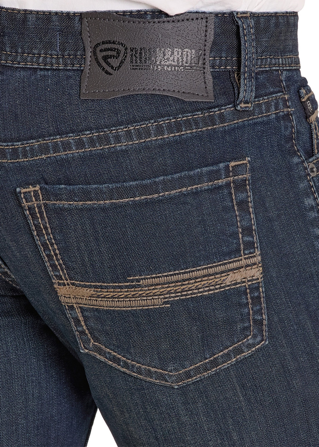 Rock &amp; Roll Men Straight Ladder EMB Revolver Jeans BM1RD08019