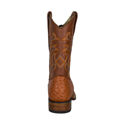 Los Altos Men Cognac Ostrich 8220303 Square Toe Boots