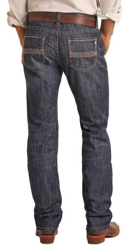 Rock &amp; Roll Men Slim Fit Stretch Straight Bootcut Jeans RRMD1RR0LJ