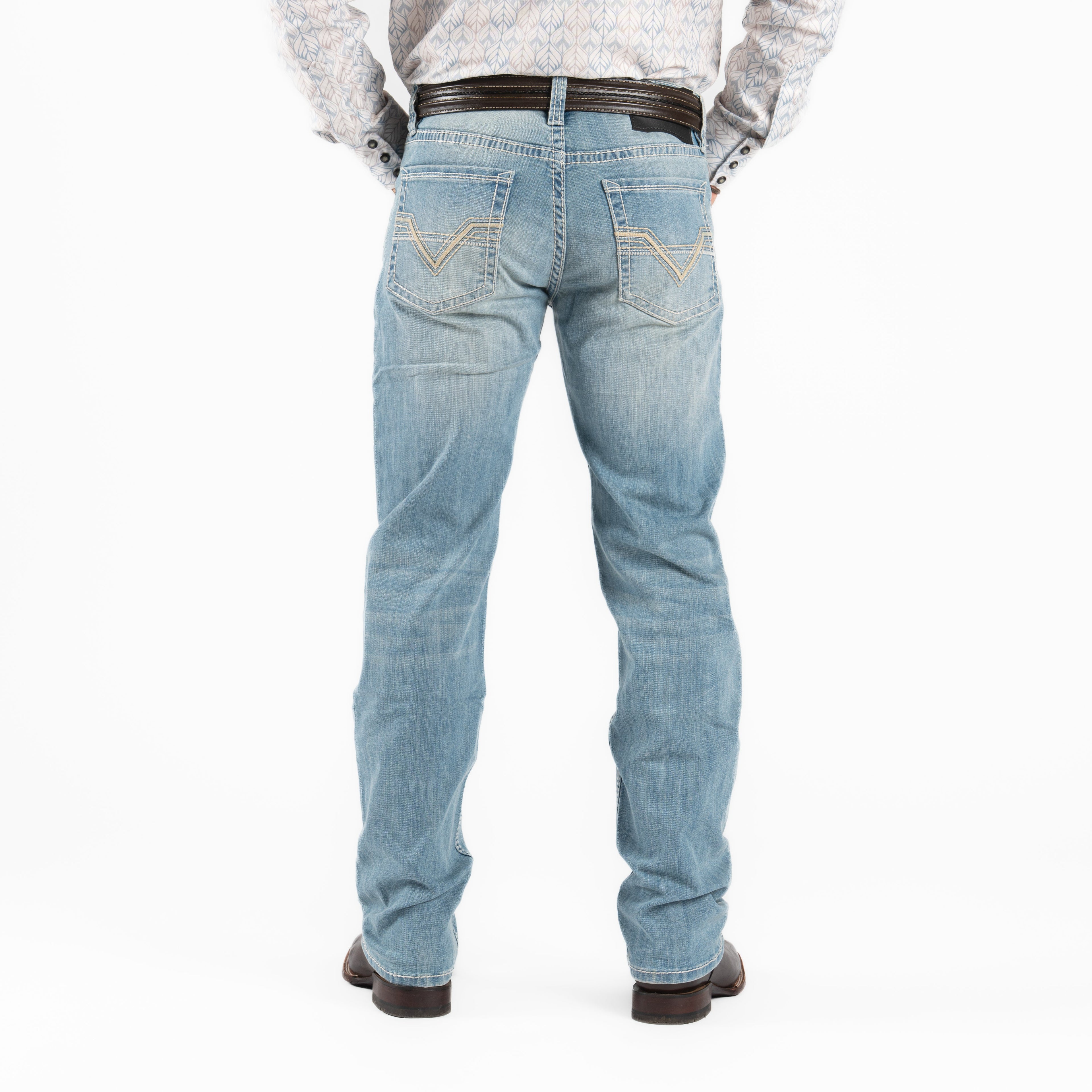 Rock &amp; Roll Men Slim Fit Ladder Stitch Emb Revolver Jeans BM1RD06219