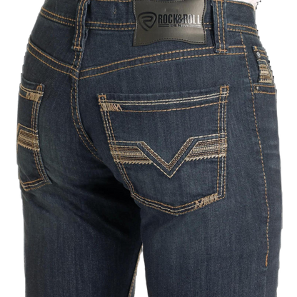 Rock &amp; Roll Men Slim Fit Straight Leg Jeans BM1RD04828