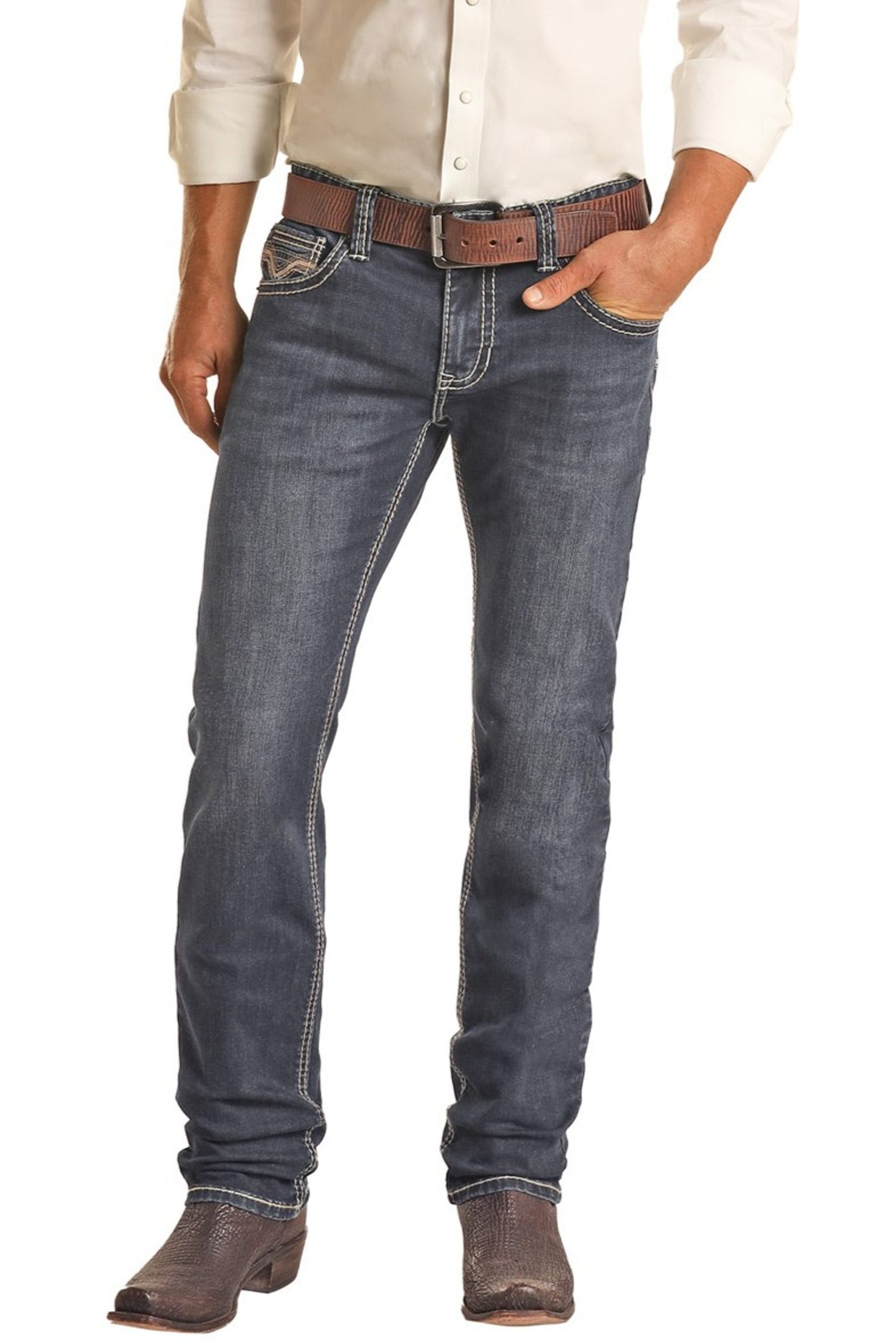 Rock &amp; Roll Men Denim Rifle Skinny Jeans BM2MD02482