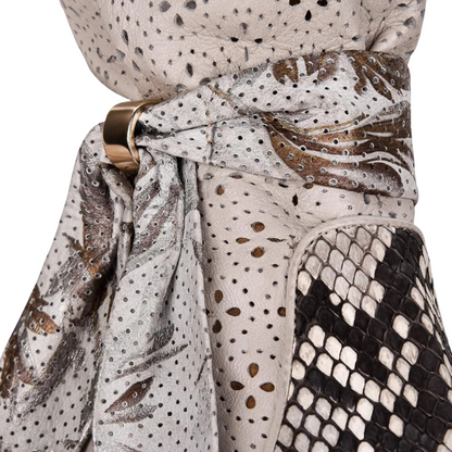 Cuadra Women Python Short Boot 3F50PH Plunge Natural