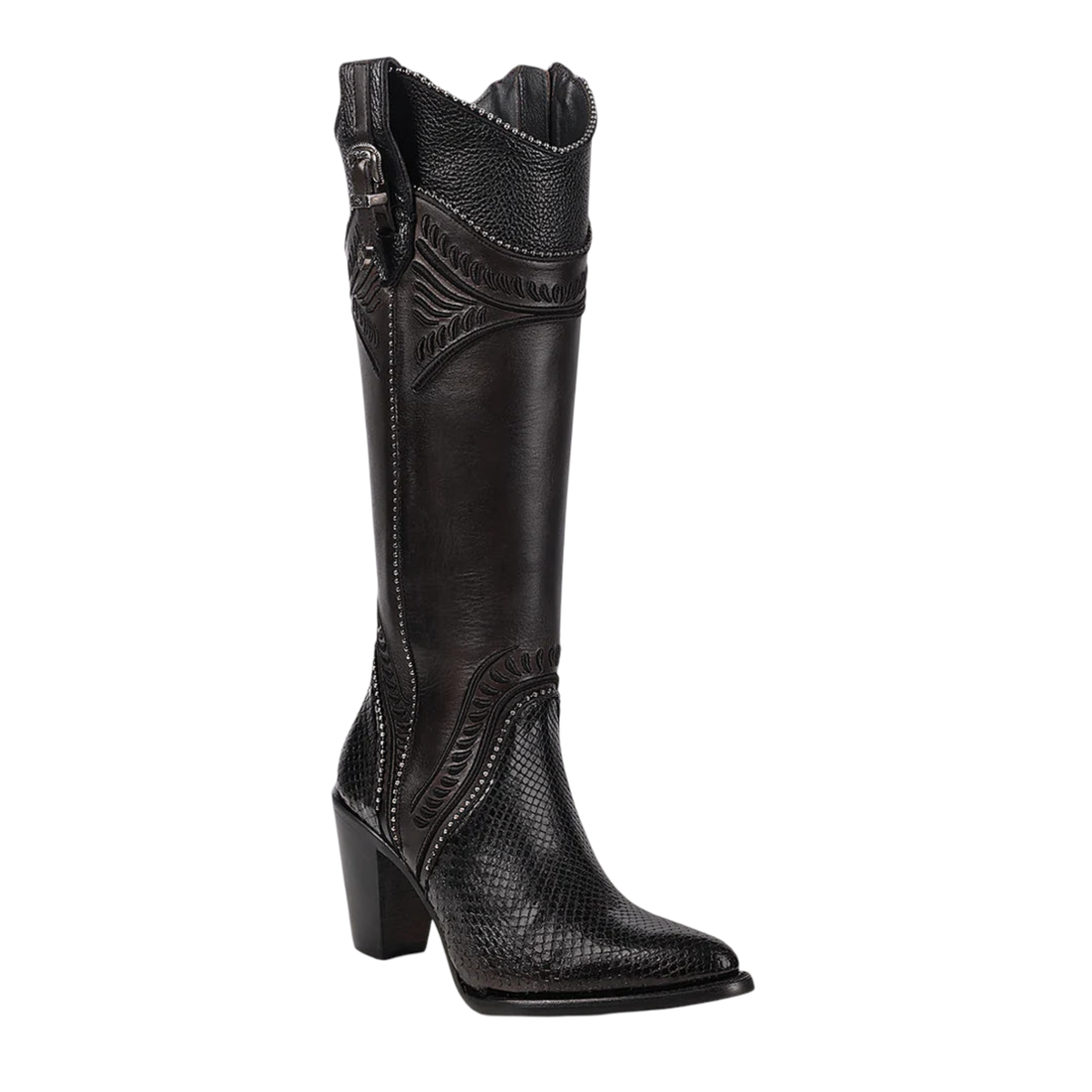Cuadra WMN Python Knee-High Boots 3F82PM Black