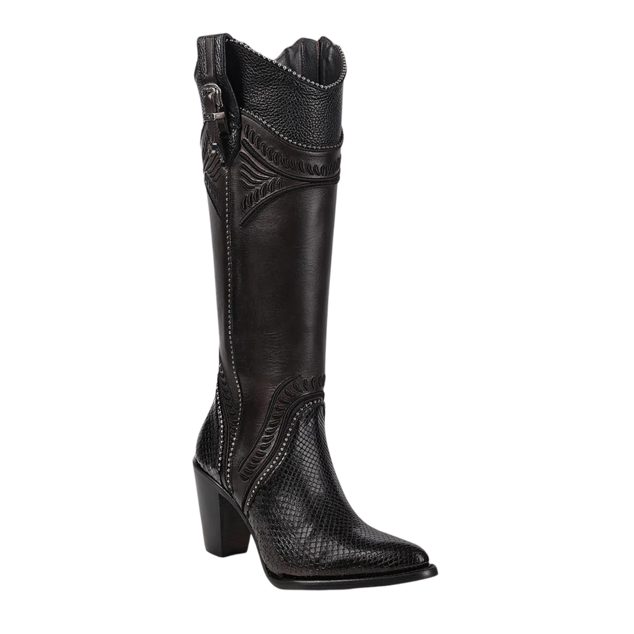 Cuadra WMN Python Knee-High Boots 3F82PM Black