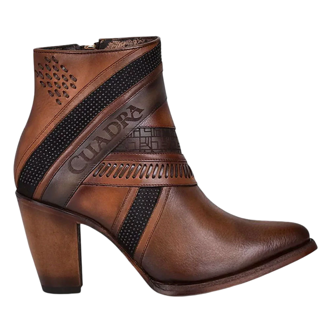 Cuadra WMN Engraved Cowhide Short Boot 3F86RS Santana Honey
