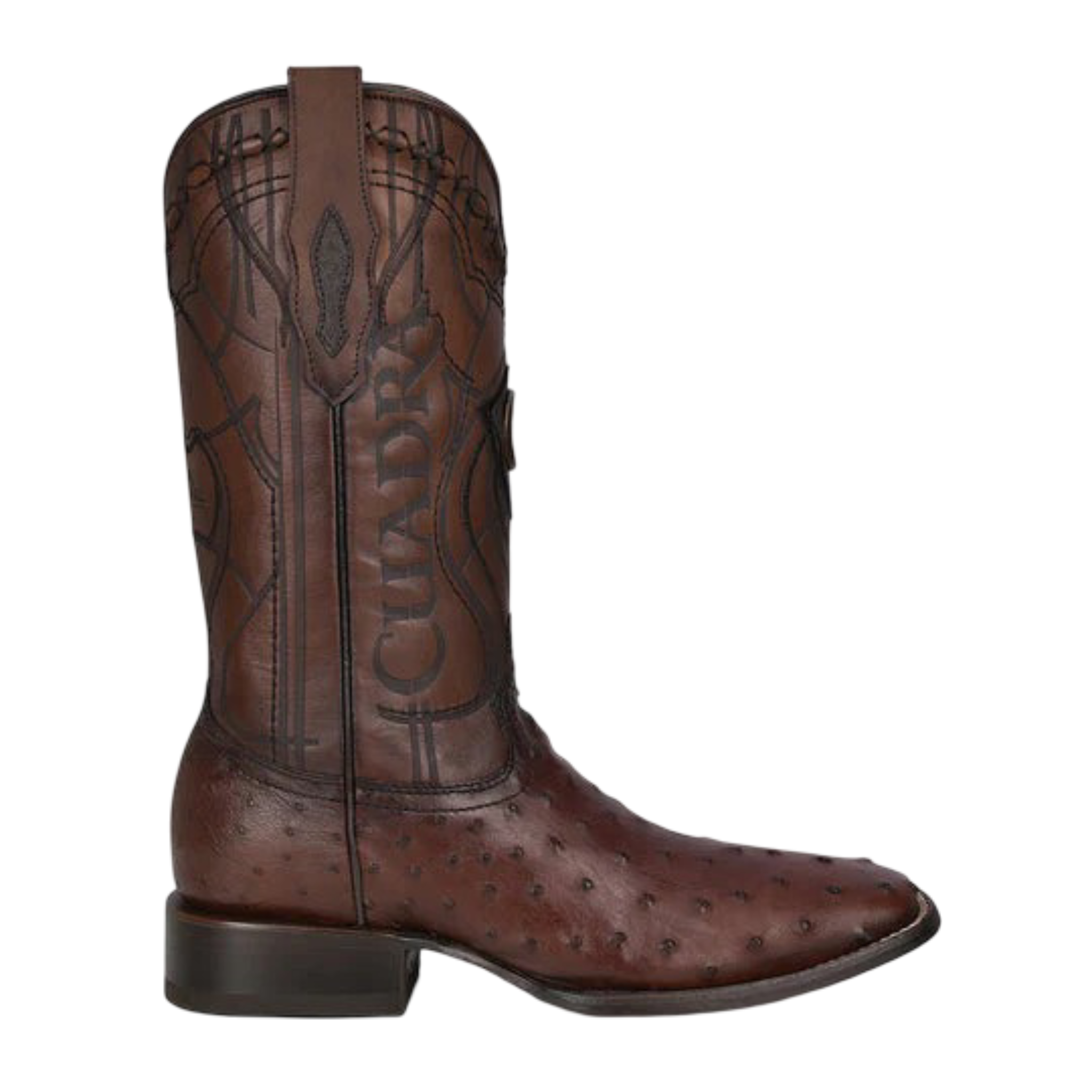 Cuadra MN Ostrich Square Toe Boot 3Z1OA1 Flame Cafe