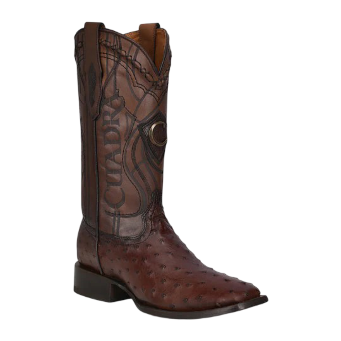 Cuadra MN Ostrich Square Toe Boot 3Z1OA1 Flame Cafe