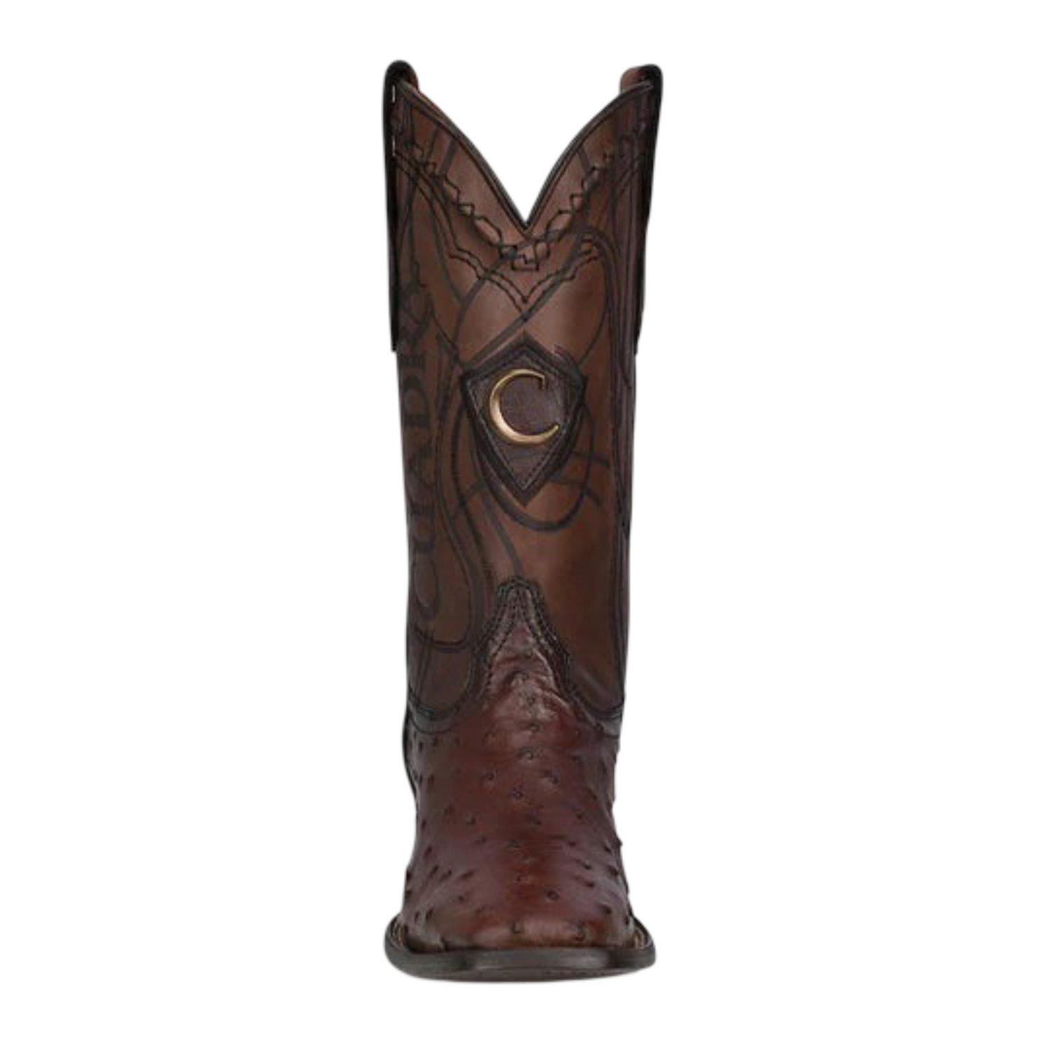 Cuadra MN Ostrich Square Toe Boot 3Z1OA1 Flame Cafe