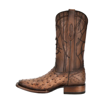 Cuadra MN Ostrich Square Toe Boot 3Z2LA1 Brown