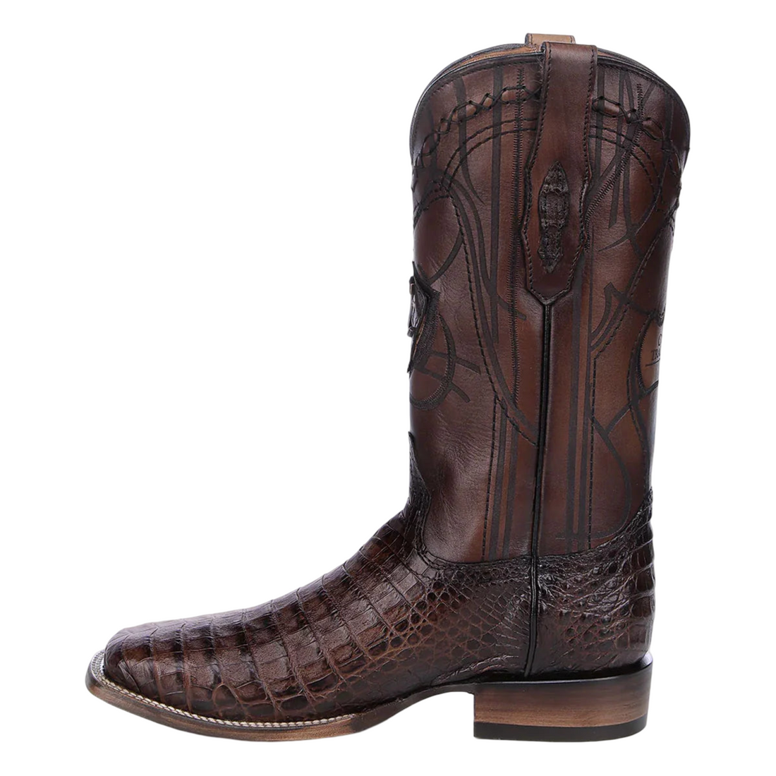 Cuadra MN Caiman Belly Square Toe Boot 3Z1OFY Paris Cafe