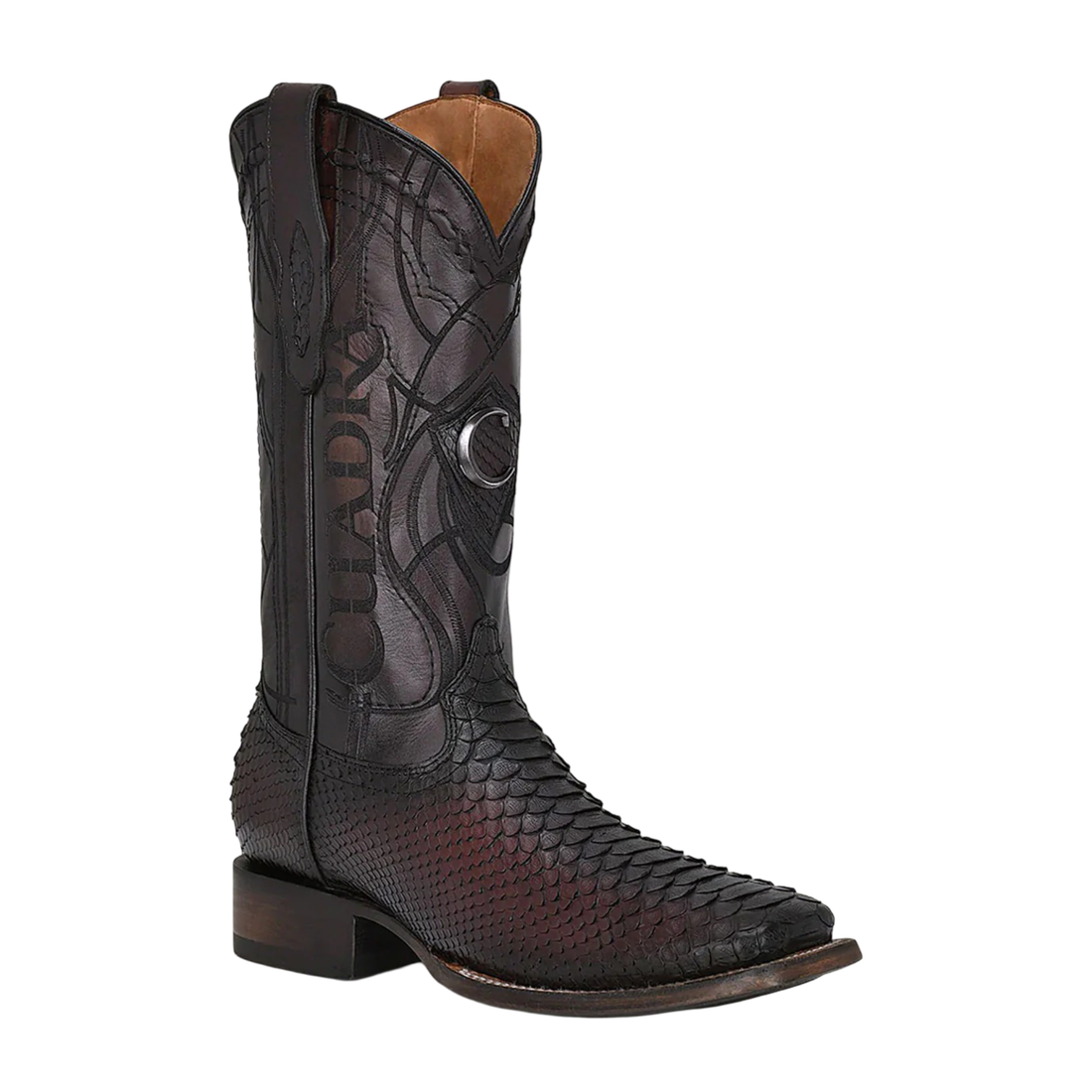 Cuadra MN Python Square Toe Boot 3Z2LPH Blackcherry