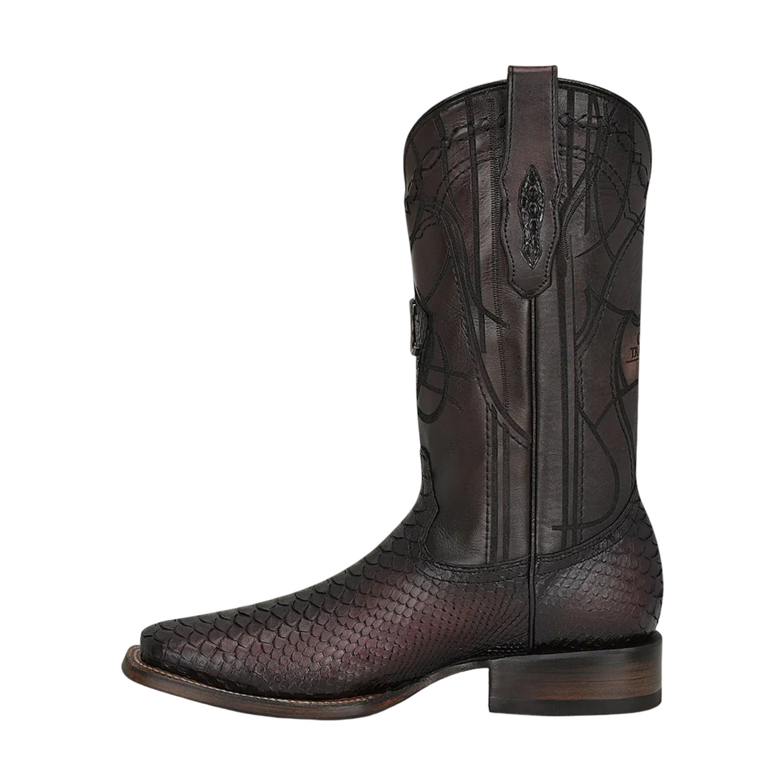 Cuadra MN Python Square Toe Boot 3Z2LPH Blackcherry
