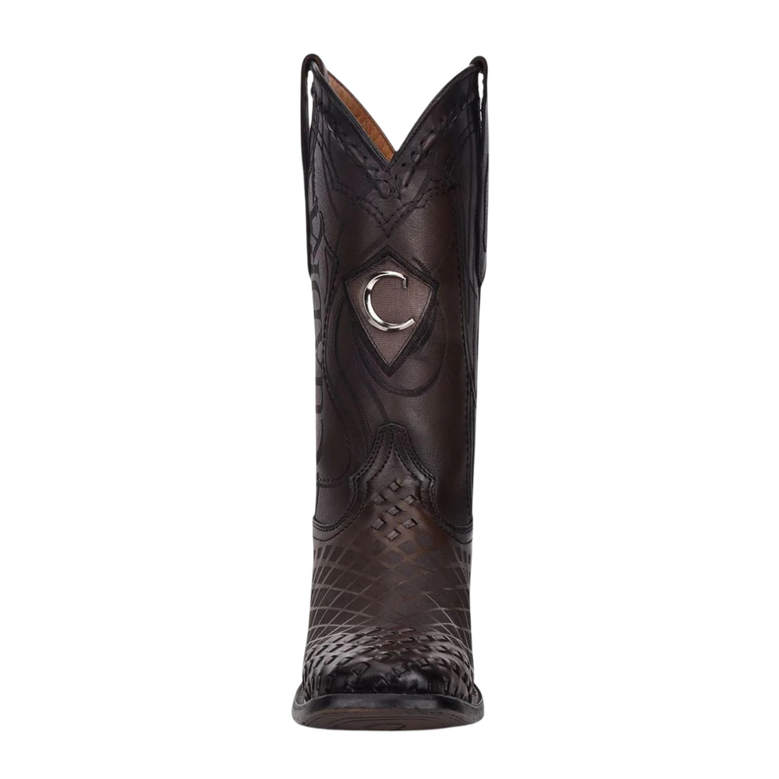 Cuadra Men Engraved Cowhide Boot 3Z02RS Black
