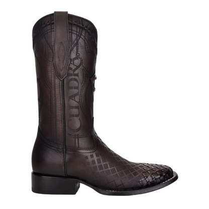 Cuadra Men Engraved Cowhide Boot 3Z02RS Black