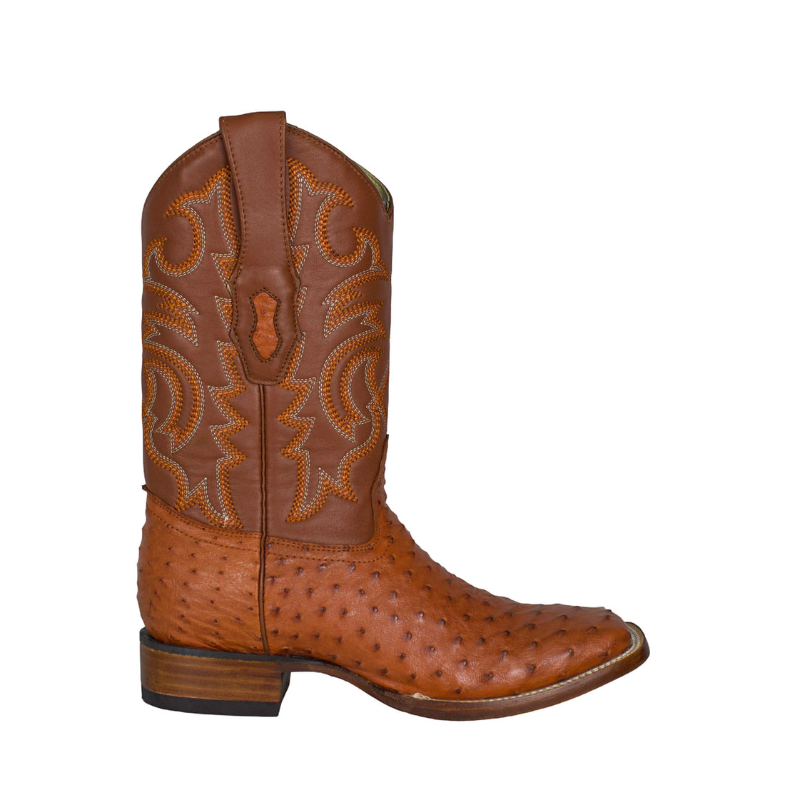 Los Altos Men Cognac Ostrich 8220303 Square Toe Boots
