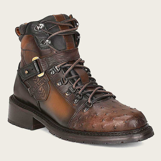 MN Ostrich 4J08A3 Brown Military Shoe