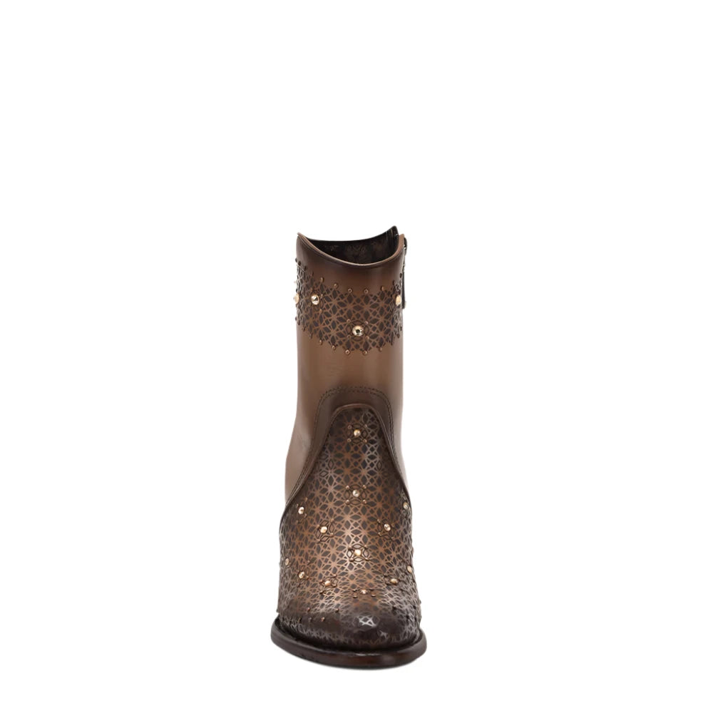 Cuadra WMN Perforated  Crystals Short Boot 4V02RS Crust Brown