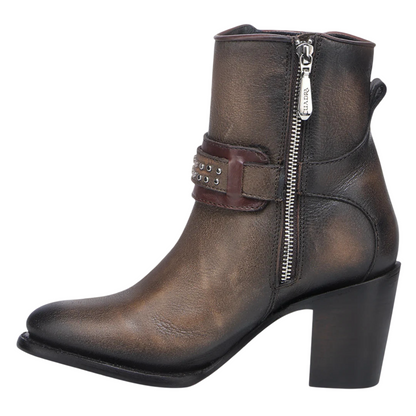 Cuadra Women Western Brown Leather Short Boot 4V19RS Honey