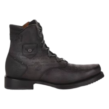 Cuadra Men Caiman Belly Military Shoe 4D09FY Black