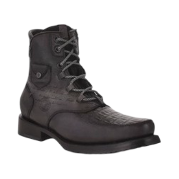 Cuadra Men Caiman Belly Military Shoe 4D09FY Black