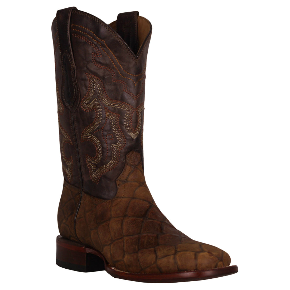 Cerrito Men Pirarucu Imitation Square Toe Boot ISB030C Mink