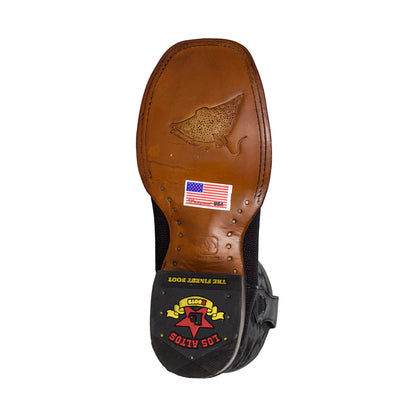 Los Altos Men Stingray Rowstone Black 8221105 Square Toe Boot